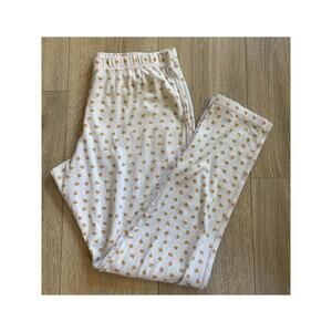 Roller Rabbit Pajama Pants Cropped Small Gold Stars White